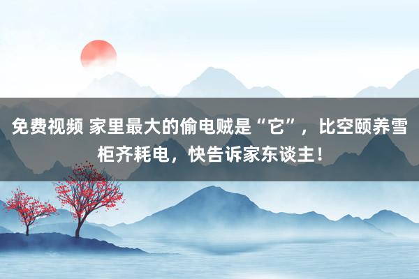 免费视频 家里最大的偷电贼是“它”，比空颐养雪柜齐耗电，快告诉家东谈主！
