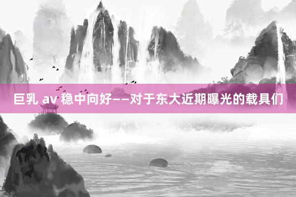 巨乳 av 稳中向好——对于东大近期曝光的载具们